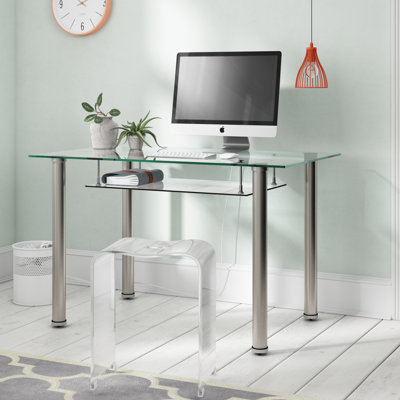 Laurent Glass Steel Writing Desk