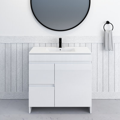 Shalem 36'' Single Bathroom Vanity with Porcelain Top
