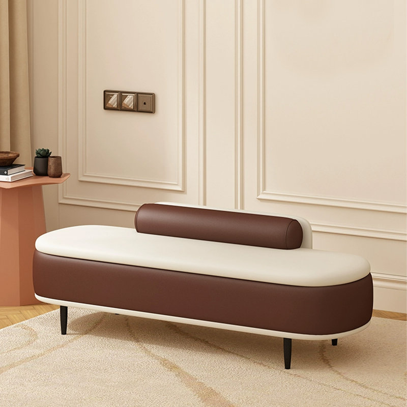 Banc en similicuir massif et en bois massif résistant aux égratignures pour salon et chambre à coucher Minimalist