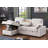 91"W Chenille Fabric Reversible Sleeper Sectional With Storage Chaise, Drop-Down Table, Cup Holders And Charging Ports-35993650