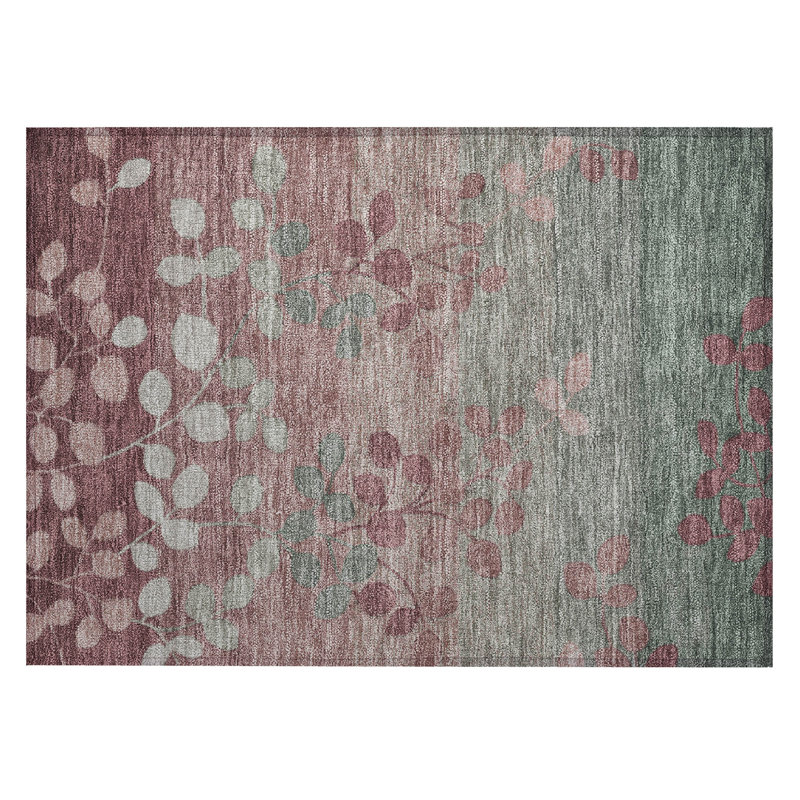 Machine Washable Indoor/Outdoor Xhevrie Blush Rug, Rectangle 1'8" x 2'6"