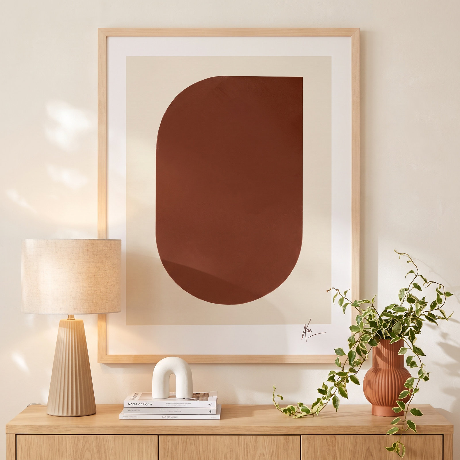 Keyhole "Keyhole 2" Painting by Lee Lessem, 50" H x 40" W x 1.25" D, Maple Framed
