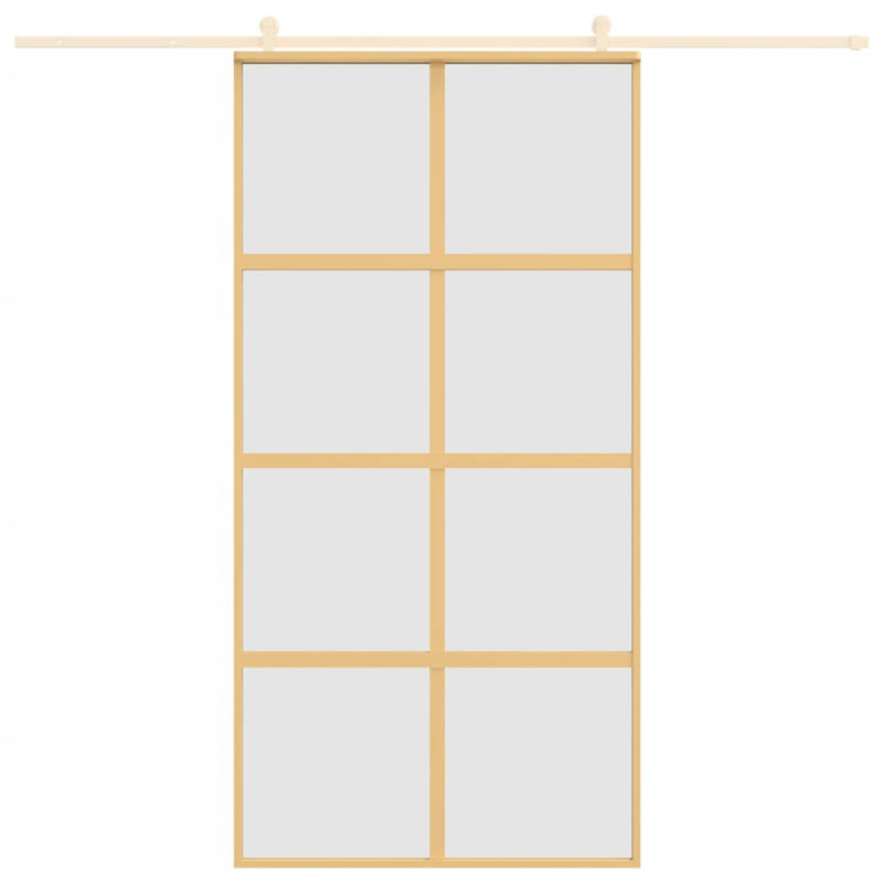 Bucknell Sliding Door, 102.5cm W x 205cm H, Gold/Light Gray