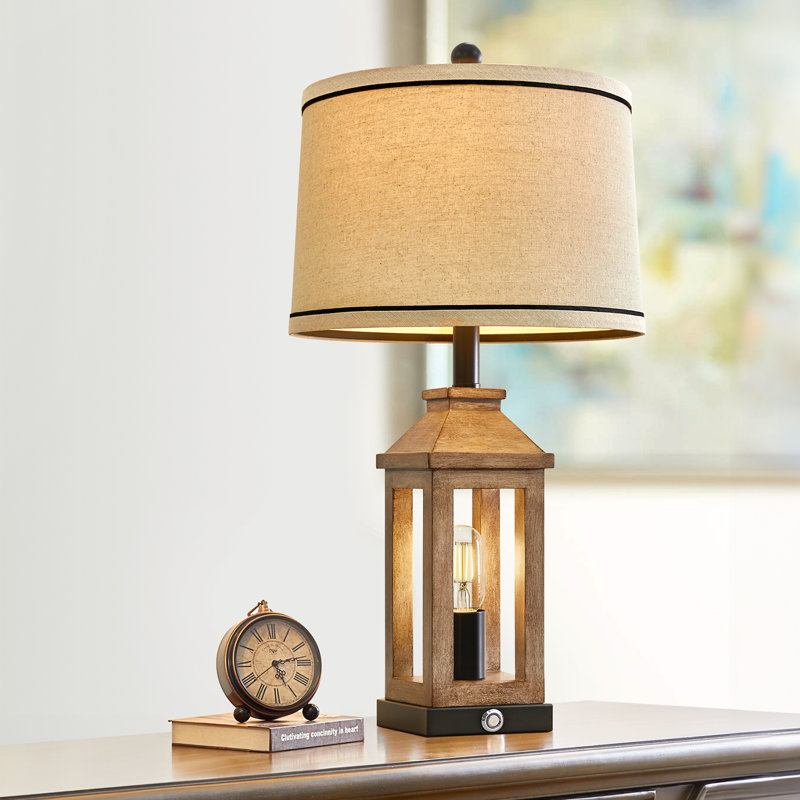 Critchfield 23.75"Retro Touch Lamp with USB Port Suitable for Living Room,Study Room,Bedroom (Bulb Included)