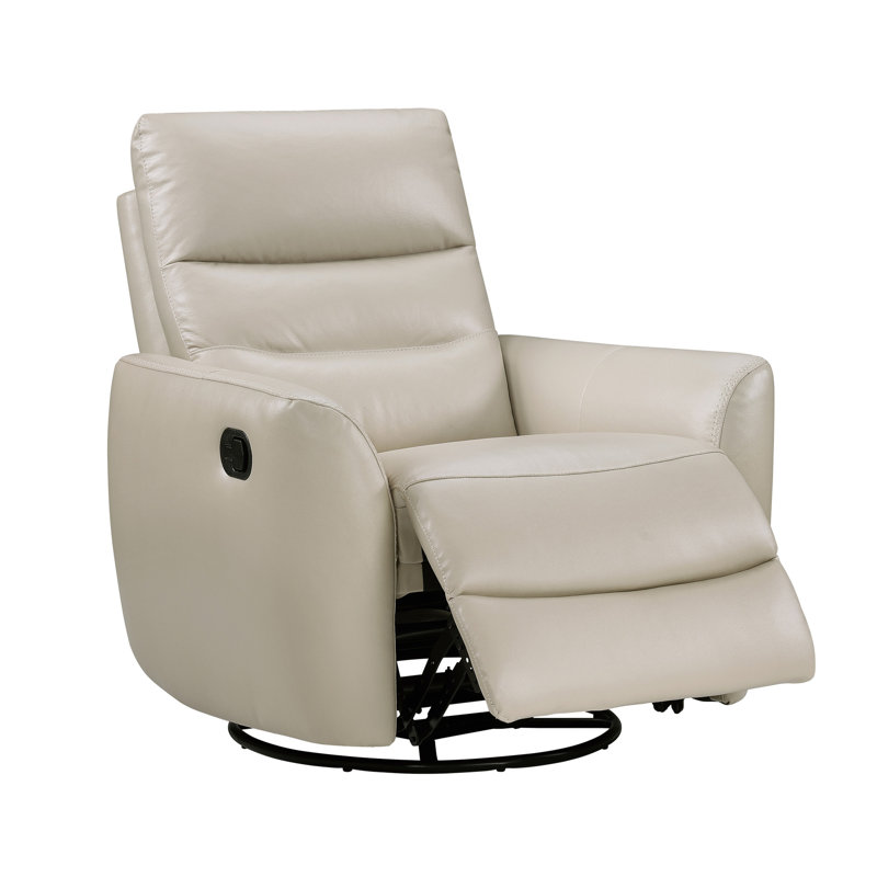 Luxurious Swivel Glider Reclining Chair 1Pc Taupe Leather Upholstery Plush Comfort Living Room Furniture, Taupe