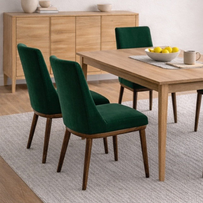 Chaise parsons Rosner, Velours vert