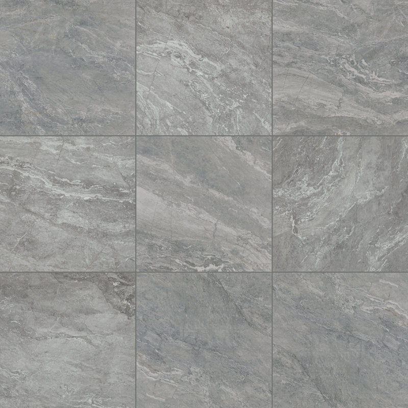Daltile Perpetuo 24" x 24" Polished Porcelain Floor Tile (4 PCS Per Carton) (15.20 SQFT Per Carton)), Eternal Gray