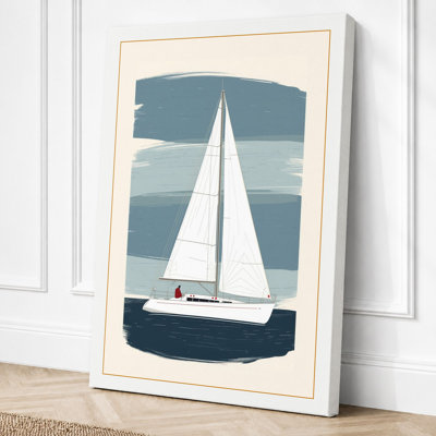 Sailing at Dawn Mid-Century - Wrapped Canvas