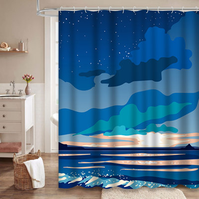 Magnifique rideau de douche avec 12 crochets