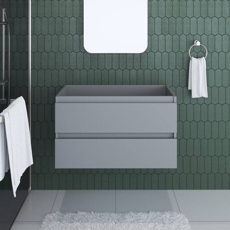 Salt 35.13'' Single Bathroom Vanity Base Only, Gray