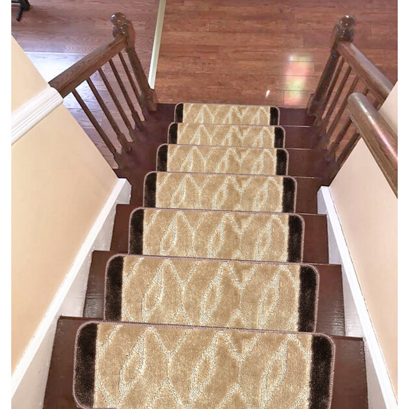 Tapis d'escalier Amandari Gloria Brown, 0,5 x 26 x 8,5