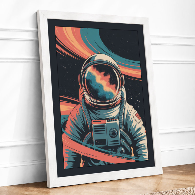 Cosmic Astronaut Modern - Print, A4 - 29.7 x 21.0 cm, White