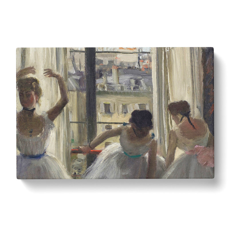 Three Ballet Ballerina Dancers by Edgar Degas - Wrapped Canvas Painting, 35cm H x 50cm W x 3cm D