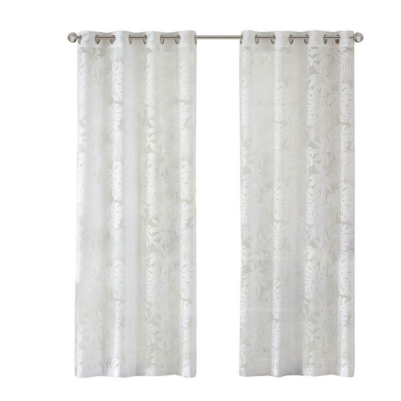 Voilage de fenêtre en feuille de palmier, L 50,09 po x L 84,09 po