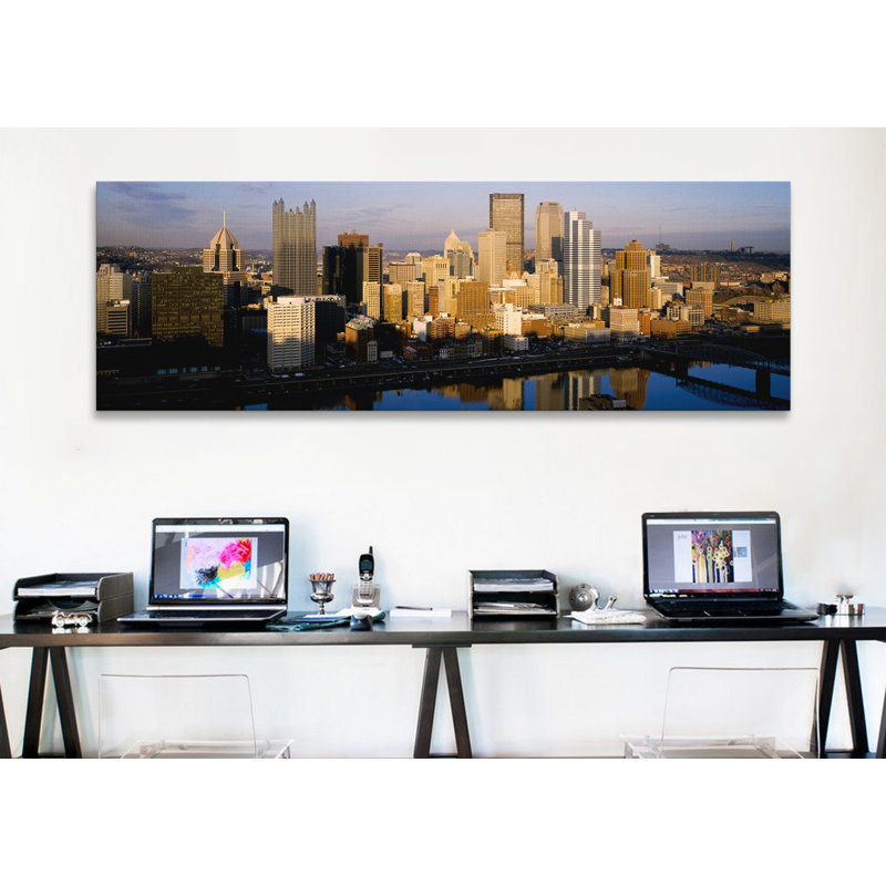 «Monongahela River Pittsburgh, Pennsylvania», reproduction de photo sur toile, H 16 po x l 48 po x P 1,5 po, Toile tendue