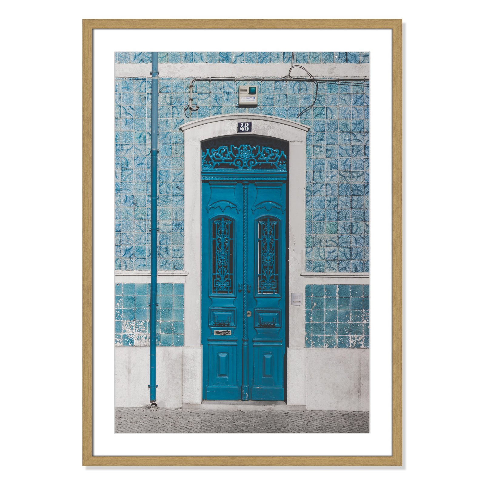 Blue Door Of Caldas De Rainha, Portugual by Catarina Carvalho, Natural, 35.5" H x 25.5" W x 0.75" D