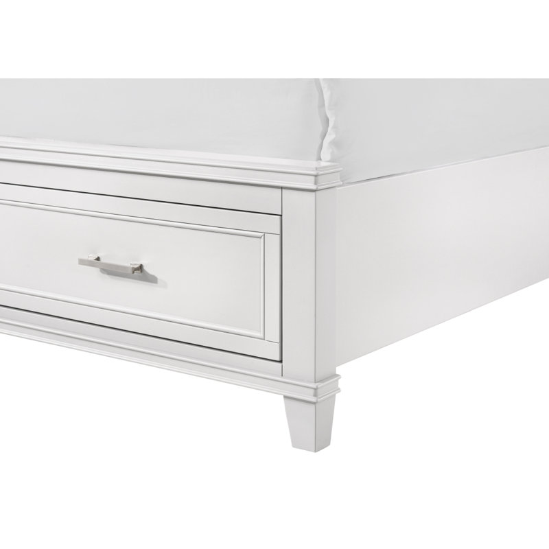 Lit très grand avec rangement, Blanc, Très grand lit