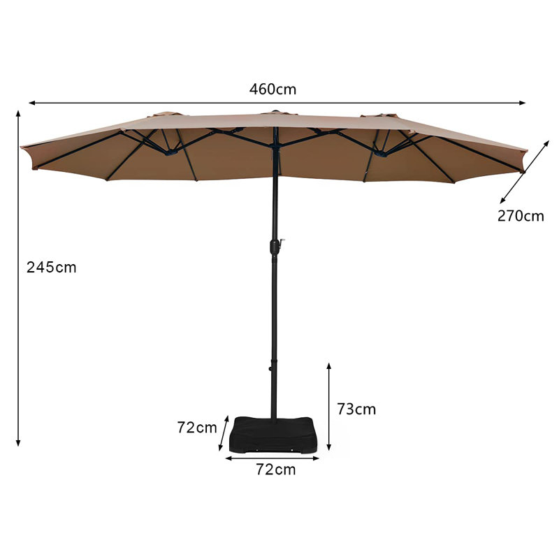 Ariyah 460cm X 270cm Rectangular Beach Parasol