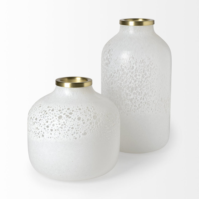 Vase de table en verre 13 po Rufaro, H 8 po x l 8 po x P 8 po