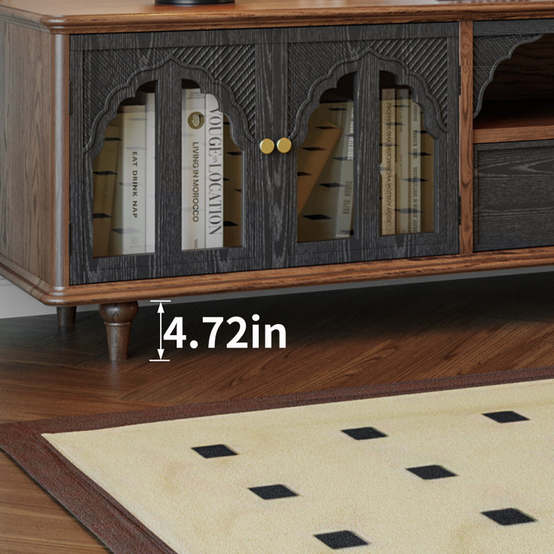 Elegant American style solid wood TV stand, 78.74"