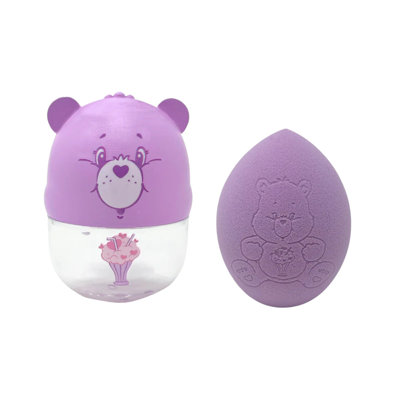 Care Bears Share Bear Makeup Sponge Case With Blender Set, Capsule Beauty Blender Holder With Ventilation
