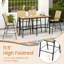 4PCS Outdoor Bar Stools 29'' Fabric Bar Height Stools w/ Armrests & Footrest Beige-2146012477