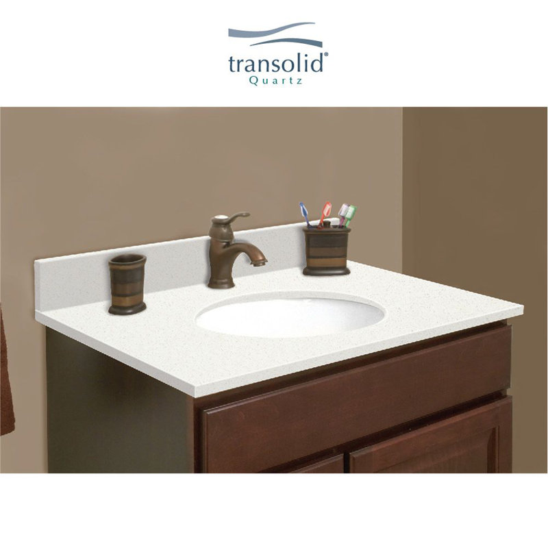 Plateau de meuble-lavabo 43,5 po Madison, 4" centres, Blanc Milan