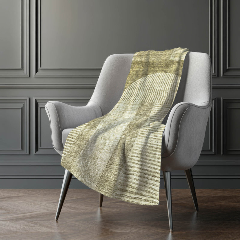 Jeté art déco Addison Sherpa ASB711, Taupe