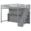 Full Size Over Full Murphy Bed with Hydraulic Lift and Desk, Space-Saving Wall Bed for Home Office, Grey