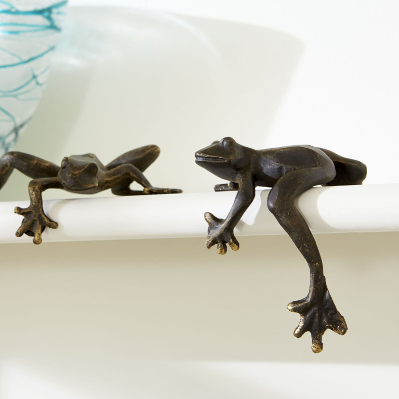 2 Pieces Iron Frogs Figurine Set