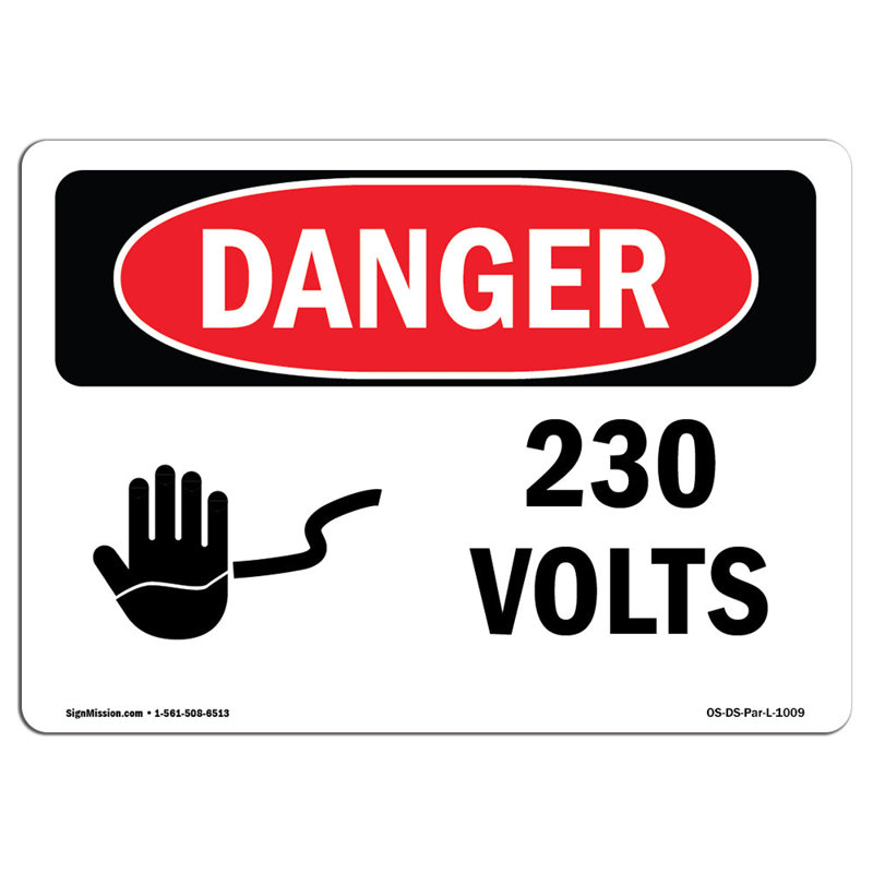 Enseigne robuste 230 volts, H 18 po x l 24 po x P 0,1 po