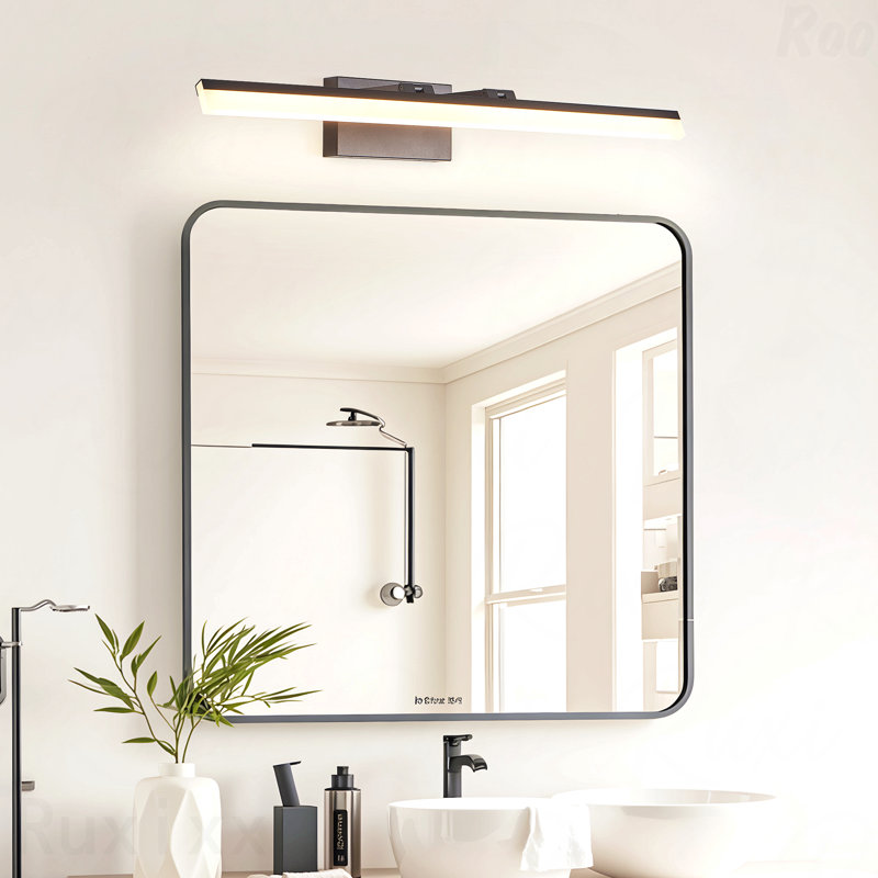 Luminaire de meuble-lavabo 32 po - Métal noir à DEL, applique murale moderne pour miroir et vestiaire