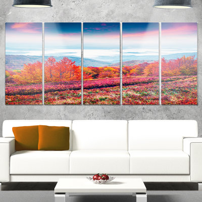 «Automne dans les Carpates», ensemble de 5 reproductions de photos sur métal
