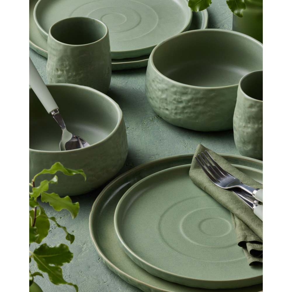 Shosai Stoneware Dinnerware Set, Green
