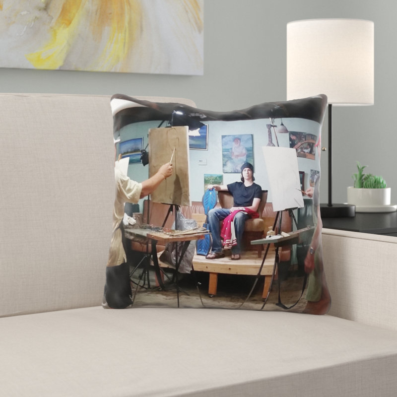Mantooth Reversible Throw Pillow, Microsuede, Indoor