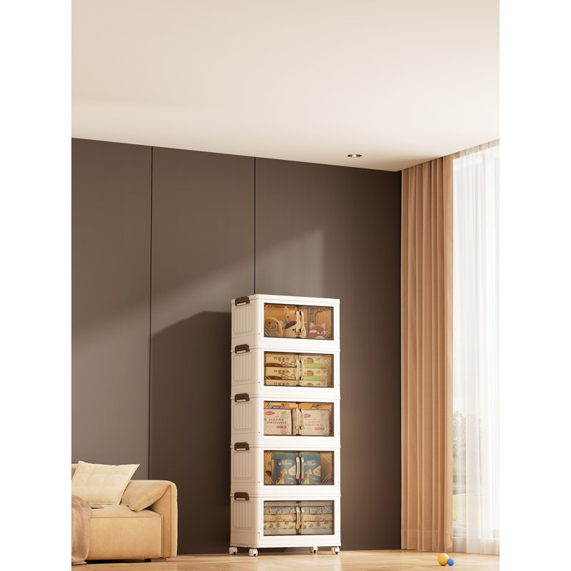 Foldable Multi-Layer Storage Cabinet, 116cm H x 45cm W x 27cm D
