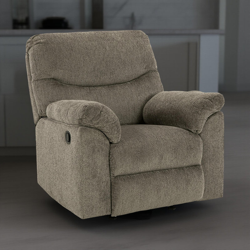 Tul Rocker Recliner Chair, Poly Fiber Foam Fill, Polyester, Putty Gray