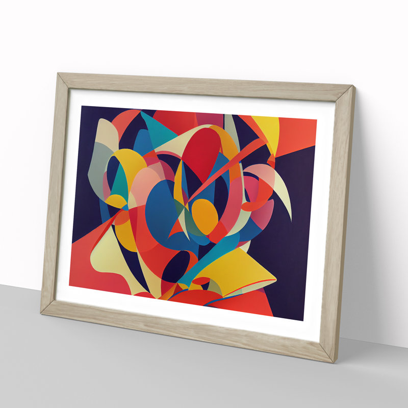 Splendid Abstract Art - Framed Print, 46cm H x 64cm W x 2cm D, Oak