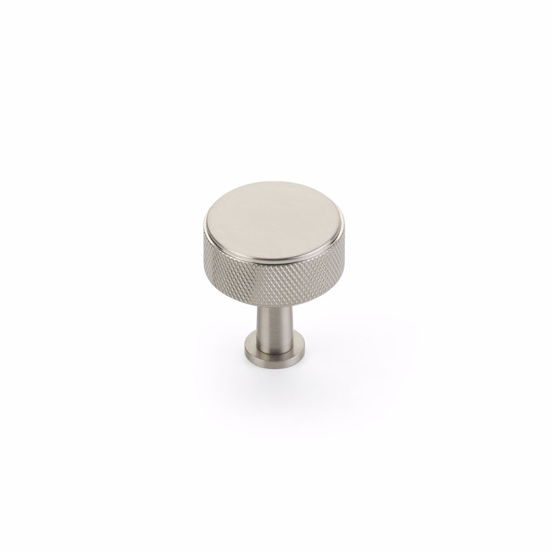 Brushed Nickel Round Mushroom Cabinet Knob with Mounting Hardware