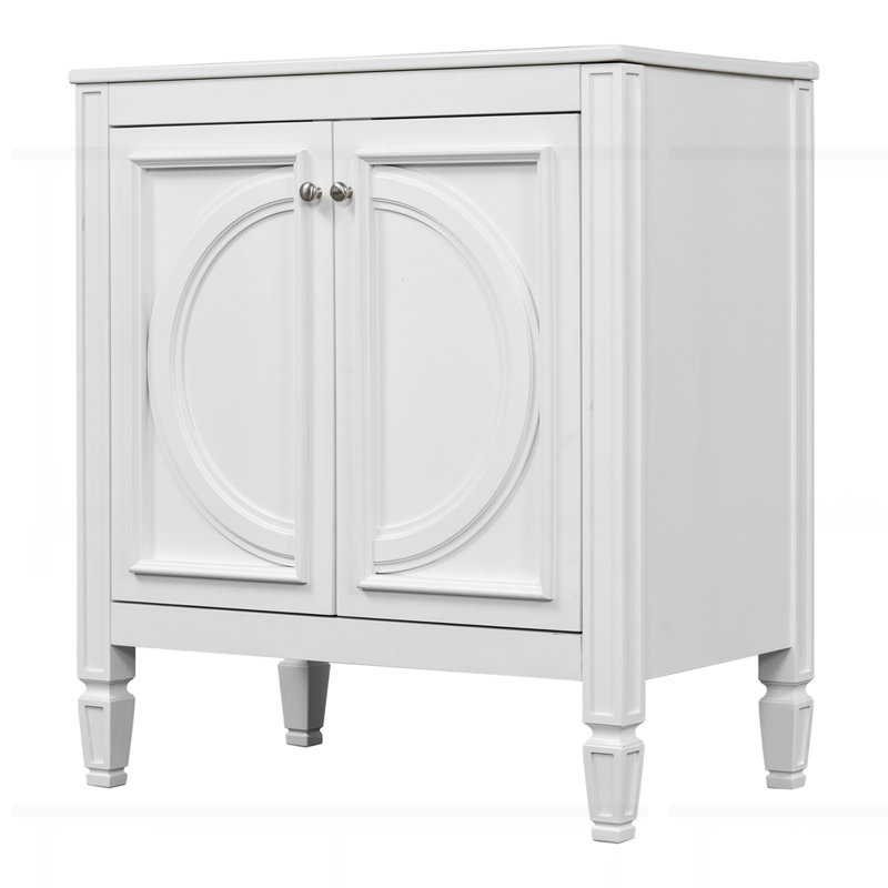 Meuble-lavabo 30 po avec lavabo et deux portes avec tablette, Blanc