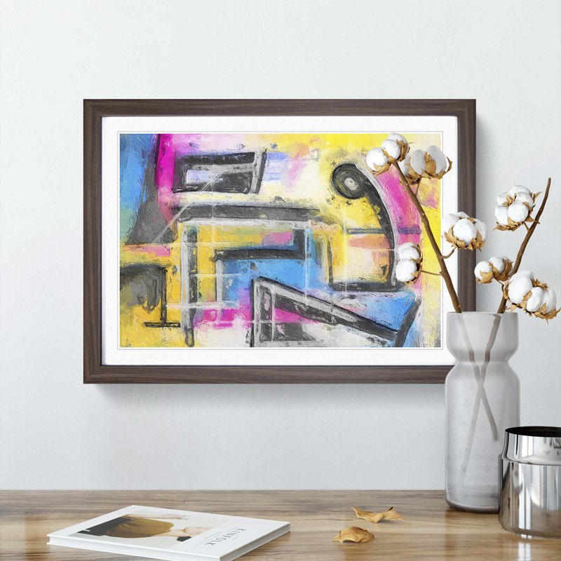 Abstract Vol.51 by S.Johnson - Framed Print, 33cm H x 45cm W x 2cm D, Walnut Framed
