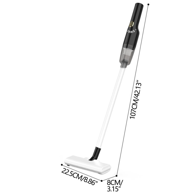 Aspirateur portatif 120W avec 30 minutes de long Runtime Pet Hair Aspirateur pour tapis, Noir