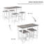 Table de salle à manger 5 pièces et quatre tabourets de bar, structure en métal, chêne blanc, peu encombrant, parfait pour le café