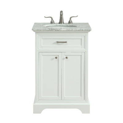 Hermes 24'' Single Bathroom Vanity with Marble Top