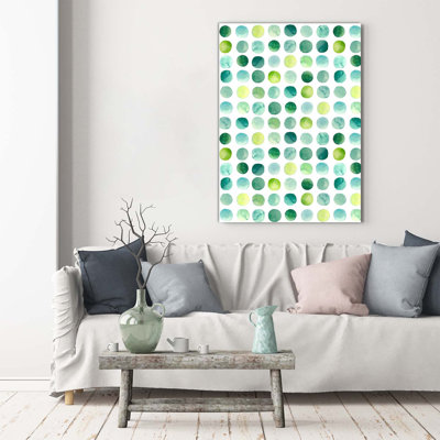 Green Dots - Wrapped Canvas Print