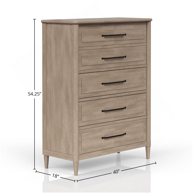 Commode 5 tiroirs finition sable