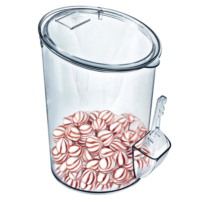 Bac à bonbons en acrylique transparent 3,7 gallons avec scooper