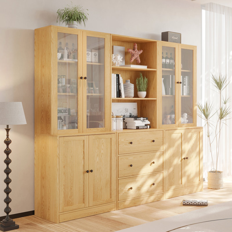 Reshod Book Cabinet Storage Bookcase, Wood