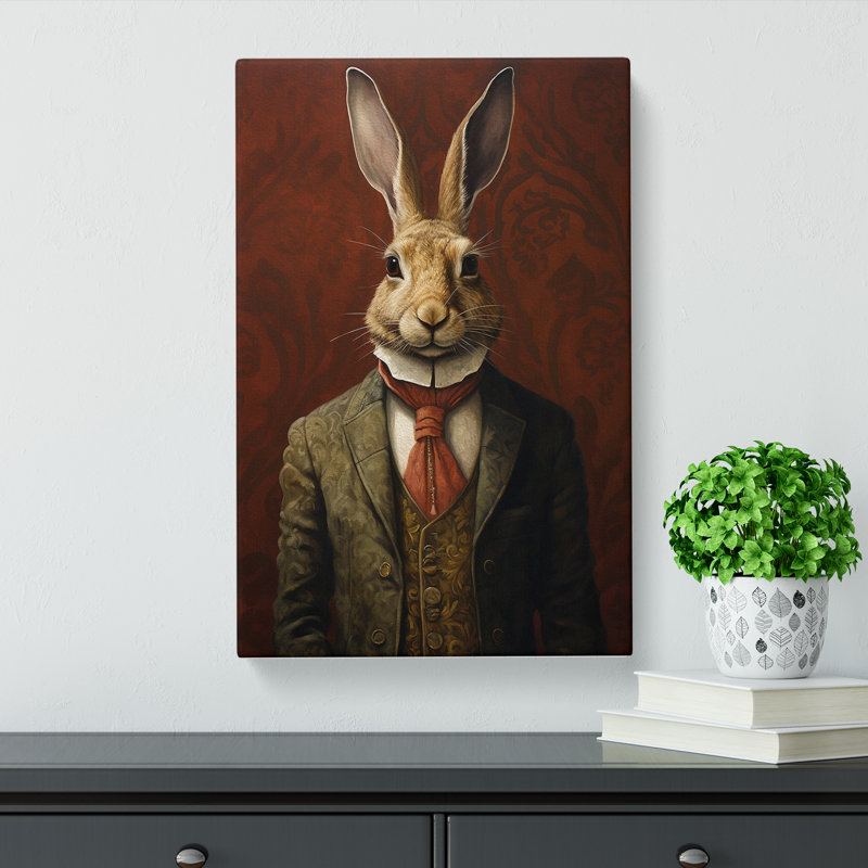 Hare Minimalism Art - Wrapped Canvas, 60cm H x 40cm W x 3cm D