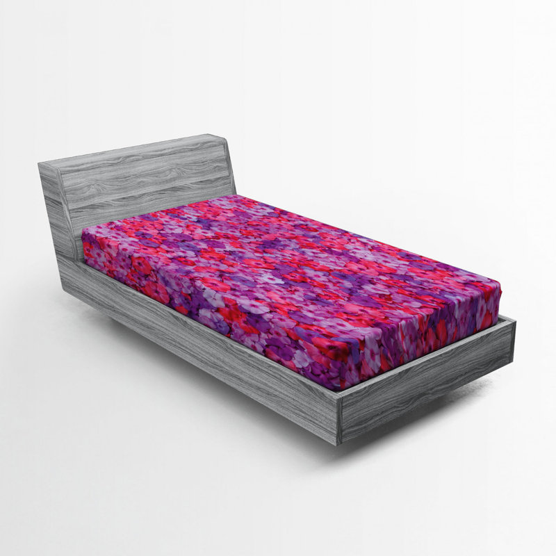 Microfiber Floral Fitted Sheet, Twin Fitted Sheet